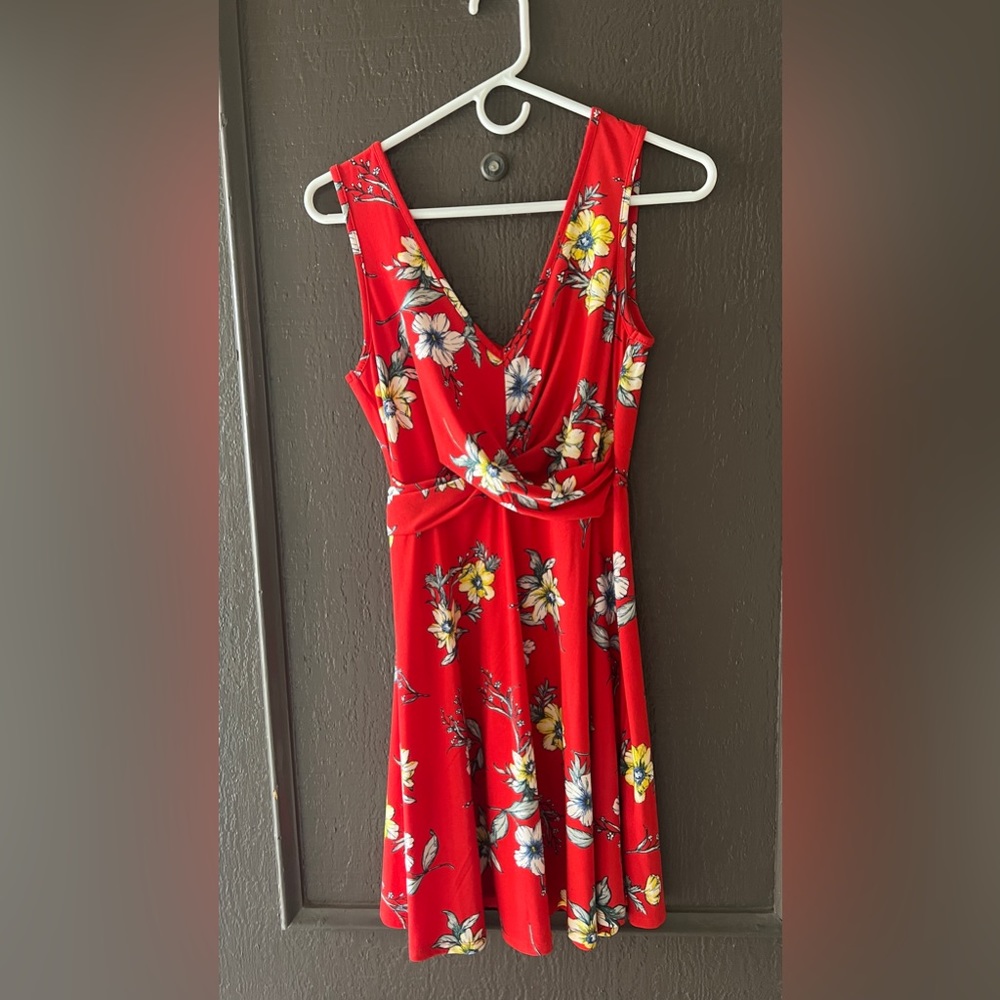 Red dress with flowers